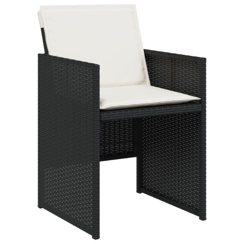 VidaXL 17-cz. zestaw mebli ogrodowych z poduszkami, czarny, rattan PE VidaXL 17-cz. zestaw mebli ogrodowych z poduszkami, czarny, rattan PE