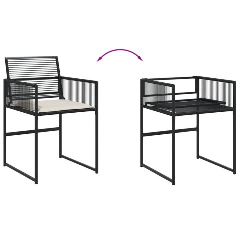 VidaXL 17-cz. zestaw mebli ogrodowych z poduszkami, czarny, rattan PE VidaXL 17-cz. zestaw mebli ogrodowych z poduszkami, czarny, rattan PE