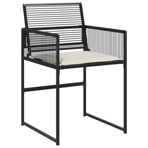 VidaXL 17-cz. zestaw mebli ogrodowych z poduszkami, czarny, rattan PE VidaXL 17-cz. zestaw mebli ogrodowych z poduszkami, czarny, rattan PE