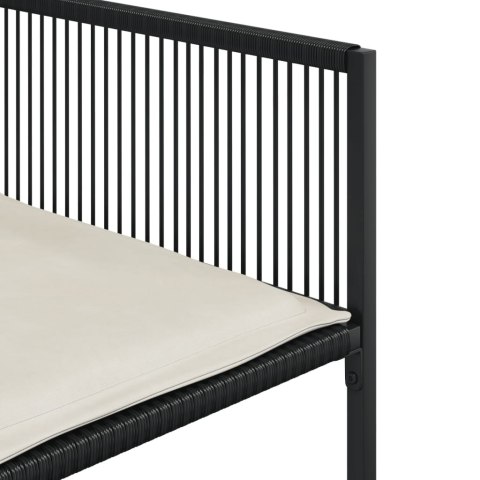 VidaXL 17-cz. zestaw mebli ogrodowych z poduszkami, czarny, rattan PE VidaXL 17-cz. zestaw mebli ogrodowych z poduszkami, czarny, rattan PE