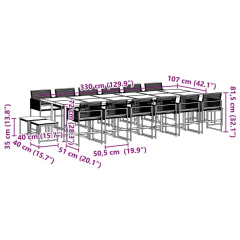 VidaXL 17-cz. zestaw mebli ogrodowych z poduszkami, czarny, rattan PE VidaXL 17-cz. zestaw mebli ogrodowych z poduszkami, czarny, rattan PE