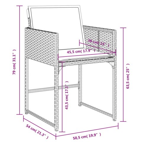 VidaXL 17-cz. zestaw mebli ogrodowych z poduszkami, szary, rattan PE VidaXL 17-cz. zestaw mebli ogrodowych z poduszkami, szary, rattan PE