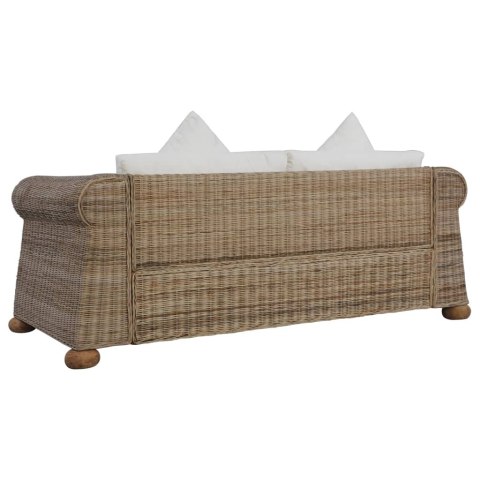 VidaXL 2-częściowy zestaw wypoczynkowy z poduszkami, naturalny rattan VidaXL 2-częściowy zestaw wypoczynkowy z poduszkami, naturalny rattan