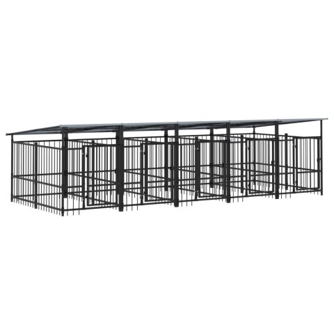 VidaXL Kojec dla psa z zadaszeniem, stalowy, 9,38 m² VidaXL Kojec dla psa z zadaszeniem, stalowy, 9,38 m²