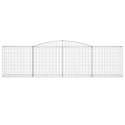 VidaXL Kosze gabionowe, 15 szt, 400x50x100/120cm, galwanizowane żelazo