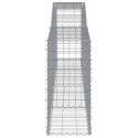 VidaXL Kosze gabionowe, 15 szt, 400x50x100/120cm, galwanizowane żelazo