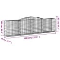 VidaXL Kosze gabionowe, 15 szt, 400x50x100/120cm, galwanizowane żelazo