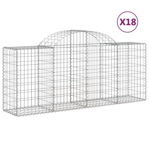 VidaXL Kosze gabionowe, 18 szt, 200x50x80/100 cm, galwanizowane żelazo VidaXL Kosze gabionowe, 18 szt, 200x50x80/100 cm, galwanizowane żelazo