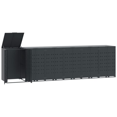 VidaXL Obudowa na 6 koszy na śmieci, antracytowa, 414x79x117 cm VidaXL Obudowa na 6 koszy na śmieci, antracytowa, 414x79x117 cm