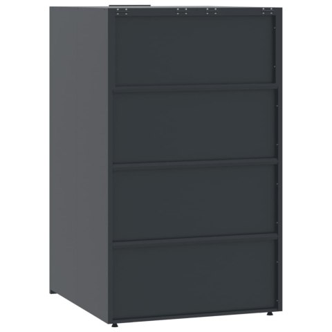 VidaXL Obudowa na 6 koszy na śmieci, antracytowa, 414x79x117 cm VidaXL Obudowa na 6 koszy na śmieci, antracytowa, 414x79x117 cm