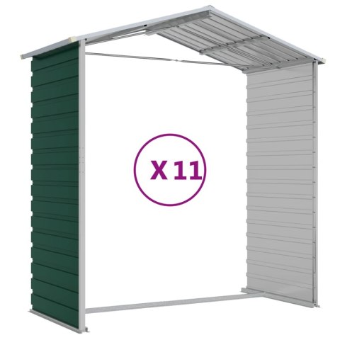VidaXL Szopa ogrodowa, zielona, 191x980x198 cm, stal galwanizowana VidaXL Szopa ogrodowa, zielona, 191x980x198 cm, stal galwanizowana