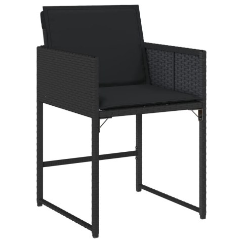 VidaXL 17-cz. zestaw mebli ogrodowych z poduszkami, czarny, rattan PE VidaXL 17-cz. zestaw mebli ogrodowych z poduszkami, czarny, rattan PE