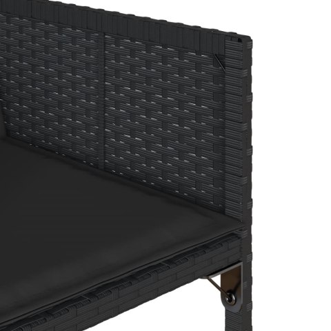VidaXL 17-cz. zestaw mebli ogrodowych z poduszkami, czarny, rattan PE VidaXL 17-cz. zestaw mebli ogrodowych z poduszkami, czarny, rattan PE