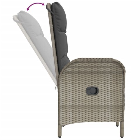 VidaXL 7-cz. zestaw mebli ogrodowych z poduszkami, szary, rattan PE VidaXL 7-cz. zestaw mebli ogrodowych z poduszkami, szary, rattan PE
