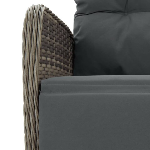 VidaXL 9-cz. zestaw mebli ogrodowych z poduszkami, szary, rattan PE VidaXL 9-cz. zestaw mebli ogrodowych z poduszkami, szary, rattan PE