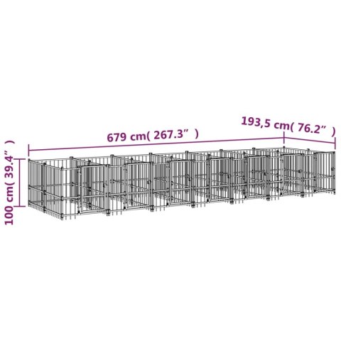 VidaXL Kojec zewnętrzny dla psa, stalowy, 13,14 m² VidaXL Kojec zewnętrzny dla psa, stalowy, 13,14 m²