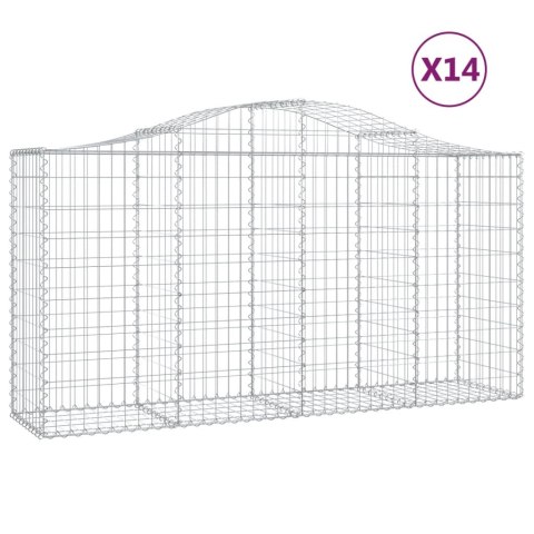 VidaXL Kosze gabionowe, 14 szt, 200x50x100/120cm, galwanizowane żelazo VidaXL Kosze gabionowe, 14 szt, 200x50x100/120cm, galwanizowane żelazo