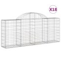 VidaXL Kosze gabionowe, 18 szt, 200x30x80/100 cm, galwanizowane żelazo