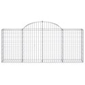 VidaXL Kosze gabionowe, 18 szt, 200x30x80/100 cm, galwanizowane żelazo