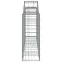 VidaXL Kosze gabionowe, 18 szt, 200x30x80/100 cm, galwanizowane żelazo
