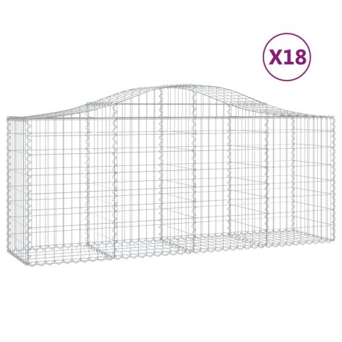 VidaXL Kosze gabionowe, 18 szt, 200x50x80/100 cm, galwanizowane żelazo VidaXL Kosze gabionowe, 18 szt, 200x50x80/100 cm, galwanizowane żelazo