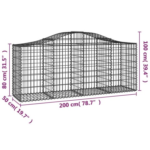 VidaXL Kosze gabionowe, 18 szt, 200x50x80/100 cm, galwanizowane żelazo VidaXL Kosze gabionowe, 18 szt, 200x50x80/100 cm, galwanizowane żelazo