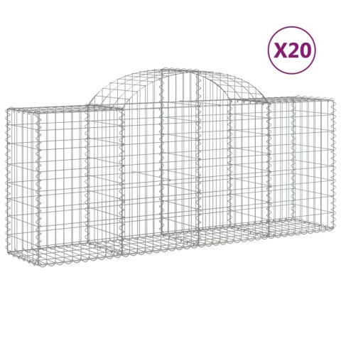 VidaXL Kosze gabionowe, 20 szt, 200x50x80/100 cm, galwanizowane żelazo VidaXL Kosze gabionowe, 20 szt, 200x50x80/100 cm, galwanizowane żelazo