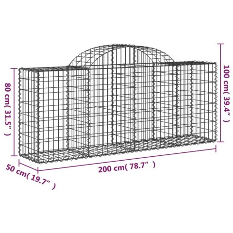 VidaXL Kosze gabionowe, 20 szt, 200x50x80/100 cm, galwanizowane żelazo VidaXL Kosze gabionowe, 20 szt, 200x50x80/100 cm, galwanizowane żelazo