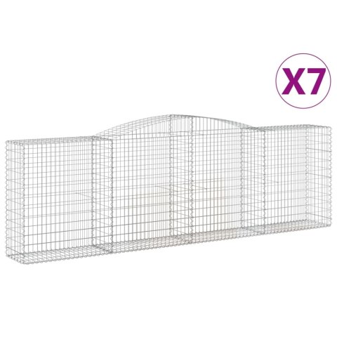 VidaXL Kosze gabionowe, 7 szt, 400x50x120/140 cm, galwanizowane żelazo VidaXL Kosze gabionowe, 7 szt, 400x50x120/140 cm, galwanizowane żelazo