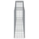 VidaXL Kosze gabionowe, 7 szt, 400x50x120/140 cm, galwanizowane żelazo