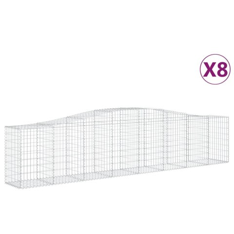 VidaXL Kosze gabionowe, 8 szt, 400x50x80/100 cm, galwanizowane żelazo VidaXL Kosze gabionowe, 8 szt, 400x50x80/100 cm, galwanizowane żelazo