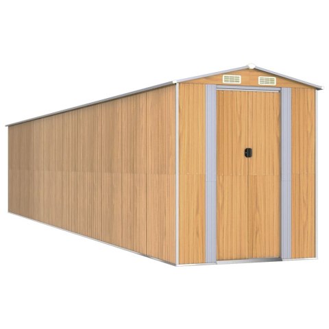 VidaXL Szopa ogrodowa, jasnobrązowa 192x938x223 cm, stal galwanizowana VidaXL Szopa ogrodowa, jasnobrązowa 192x938x223 cm, stal galwanizowana