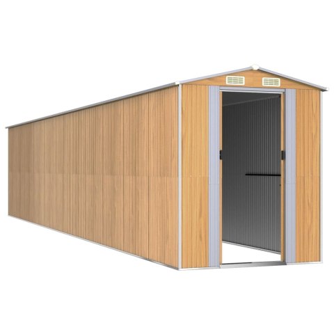 VidaXL Szopa ogrodowa, jasnobrązowa 192x938x223 cm, stal galwanizowana VidaXL Szopa ogrodowa, jasnobrązowa 192x938x223 cm, stal galwanizowana