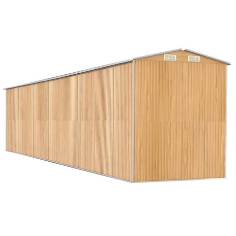 VidaXL Szopa ogrodowa, jasnobrązowa 192x938x223 cm, stal galwanizowana VidaXL Szopa ogrodowa, jasnobrązowa 192x938x223 cm, stal galwanizowana