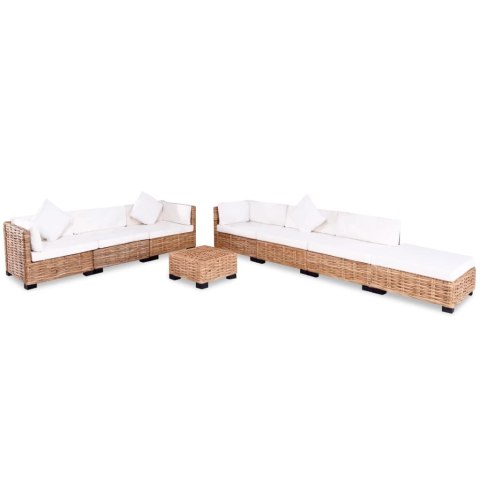VidaXL Zestaw wypoczynkowy, 27 elementów, naturalny rattan VidaXL Zestaw wypoczynkowy, 27 elementów, naturalny rattan