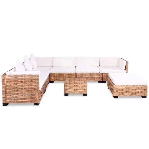 VidaXL Zestaw wypoczynkowy, 27 elementów, naturalny rattan VidaXL Zestaw wypoczynkowy, 27 elementów, naturalny rattan