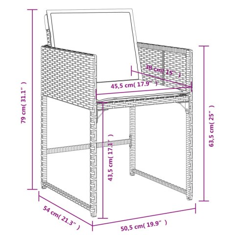 VidaXL 17-cz. zestaw mebli ogrodowych z poduszkami, czarny, rattan PE VidaXL 17-cz. zestaw mebli ogrodowych z poduszkami, czarny, rattan PE