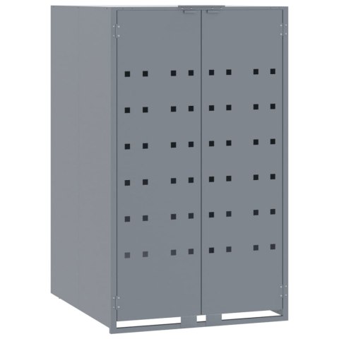 VidaXL Obudowa na 6 koszy na śmieci, szara, 414x79x117 cm, stal VidaXL Obudowa na 6 koszy na śmieci, szara, 414x79x117 cm, stal