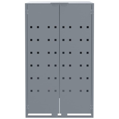 VidaXL Obudowa na 6 koszy na śmieci, szara, 414x79x117 cm, stal VidaXL Obudowa na 6 koszy na śmieci, szara, 414x79x117 cm, stal
