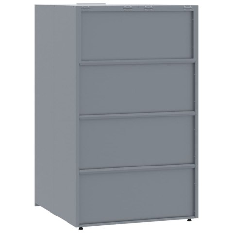 VidaXL Obudowa na 6 koszy na śmieci, szara, 414x79x117 cm, stal VidaXL Obudowa na 6 koszy na śmieci, szara, 414x79x117 cm, stal
