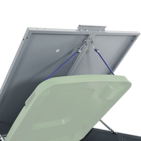 VidaXL Obudowa na 6 koszy na śmieci, szara, 414x79x117 cm, stal VidaXL Obudowa na 6 koszy na śmieci, szara, 414x79x117 cm, stal