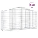 VidaXL Kosze gabionowe, 13 szt, 200x50x100/120cm, galwanizowane żelazo