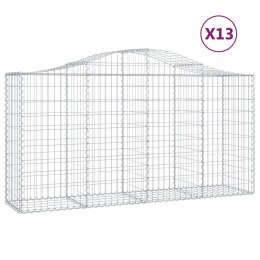 VidaXL Kosze gabionowe, 13 szt, 200x50x100/120cm, galwanizowane żelazo