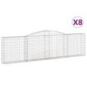 VidaXL Kosze gabionowe, 8 szt, 400x30x100/120 cm, galwanizowane żelazo