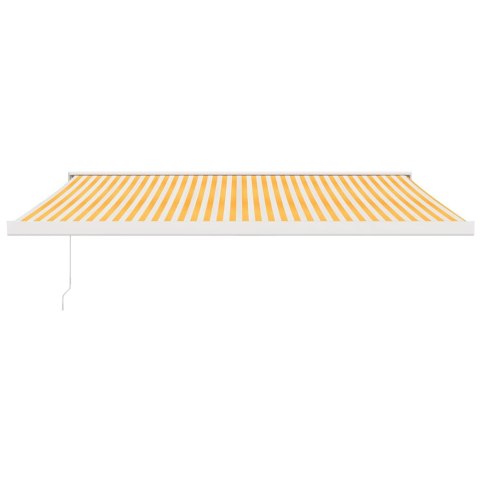 VidaXL Zwijana markiza, żółto-biała, 4x3 m, tkanina i aluminium VidaXL Zwijana markiza, żółto-biała, 4x3 m, tkanina i aluminium