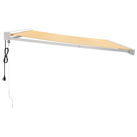 VidaXL Zwijana markiza, żółto-biała, 4x3 m, tkanina i aluminium VidaXL Zwijana markiza, żółto-biała, 4x3 m, tkanina i aluminium