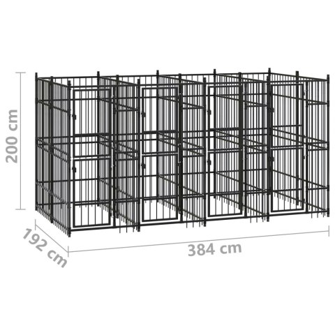 VidaXL Kojec zewnętrzny dla psa, stalowy, 7,37 m² VidaXL Kojec zewnętrzny dla psa, stalowy, 7,37 m²