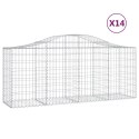 VidaXL Kosze gabionowe, 14 szt, 200x50x80/100 cm, galwanizowane żelazo