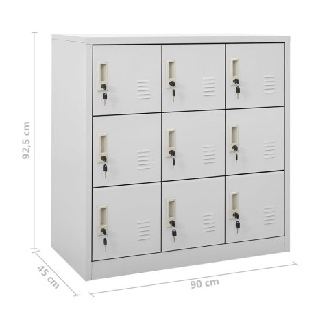VidaXL Szafki zamykane, 5 szt., jasnoszare, 90x45x92,5 cm, stalowe VidaXL Szafki zamykane, 5 szt., jasnoszare, 90x45x92,5 cm, stalowe