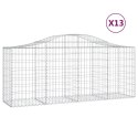 VidaXL Kosze gabionowe, 13 szt, 200x50x80/100 cm, galwanizowane żelazo